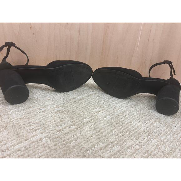 Lauren Conrad Black Ankle Strap Block Heel Pumps Women’s 9 - Picture 2 of 5